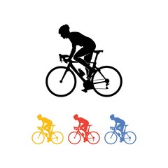 Colorful Silhouette of Freestyle Cycling