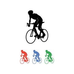 Naklejka na ściany i meble Colorful Silhouette of Freestyle Cycling