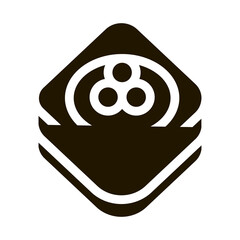 Caviar On Pancake glyph icon vector. Caviar On Pancake Sign. isolated symbol illustration