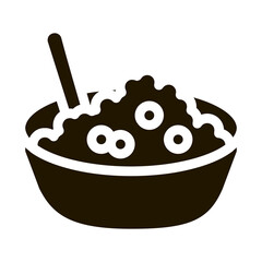 Caviar Dish Bowl glyph icon vector. Caviar Dish Bowl Sign. isolated symbol illustration