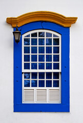Colonial window in Sao Joao del Rei, Minas Gerais, Brazil 