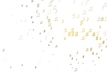 Light Yellow, Orange vector backdrop with music notes.