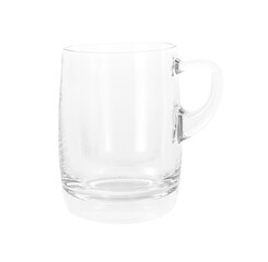 empty glass of water on white
