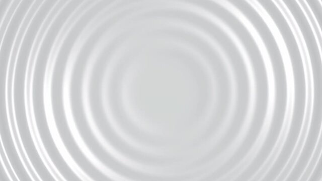 White business background. 3d render clean and corporate template. Abstract light gray texture with ripple effect. Elegant circle animation. Liquid surface with waves come from center. Seamless loop.