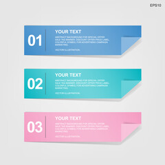 Banner paper tag for business template background. Vector.