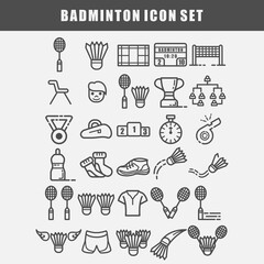 badminton icon set