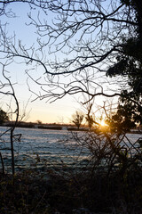 Fototapeta na wymiar Beautiful Golden Sunrise over Irish Landscape