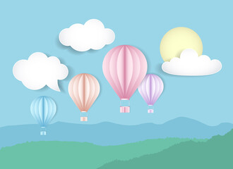Sky with hot air balloons
