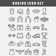 boxing icon set