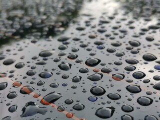 water drops on a metal background
