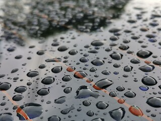 water drops on a metal background