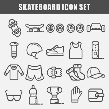 skateboard icon set