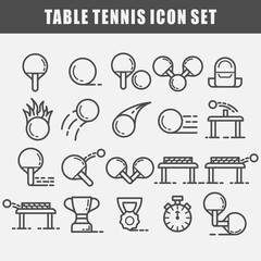table tennis icon set