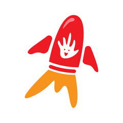 Excel Rocket Science Symbol. Modern Child Education Logo