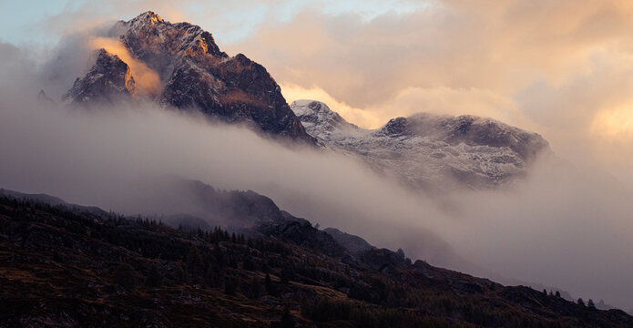 Alpengl&uuml;hen Sils im Engadin