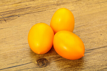 Yellow ripe tasty tomatoes vegetables