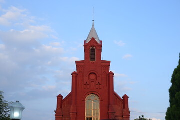 One of unique church in Kediri, Indonesia. This building called Gereja Merah