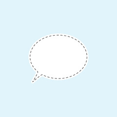 Speech bubble cute icon vector isolated on white