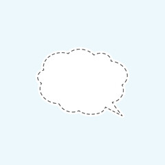 Speech bubble cute icon vector isolated on white