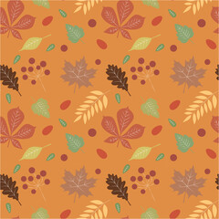 seamless wallpaper with a pattern of autumn leaves