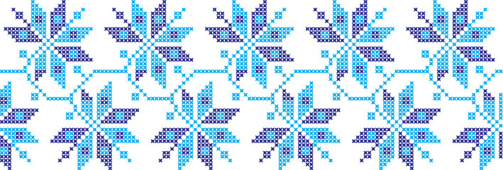 embroidered Ukrainian national pattern crossembroidered cross ukrainian slavic national pattern on transparent background - obrazy, fototapety, plakaty