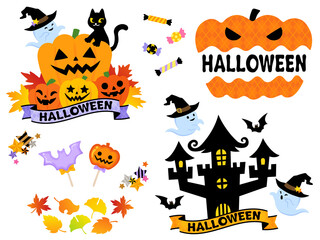 ハロウィンのイラストセット