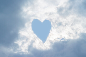 Fototapeta na wymiar Heart shape in the sky for romantic wallpaper