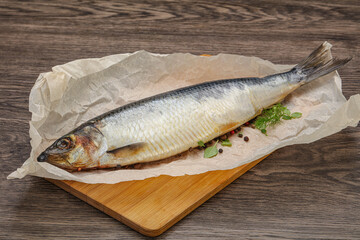 Salted Herring fish with pepper