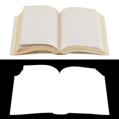 Old open book with blank pages