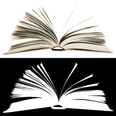 Old open book