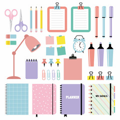 Stationery for school on a white background © Nataliya Yakovleva