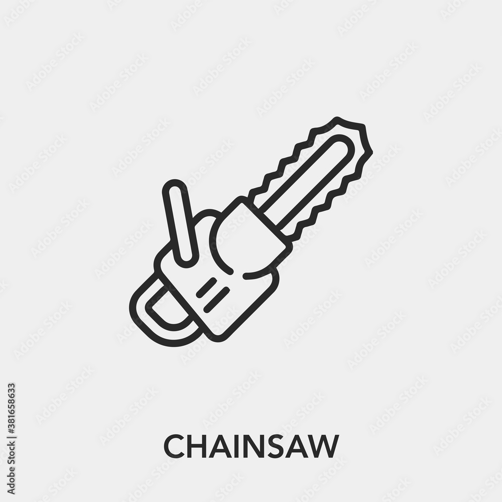 Poster chainsaw icon vector. linear style sign for mobile concept and web design. chainsaw symbol illustrat