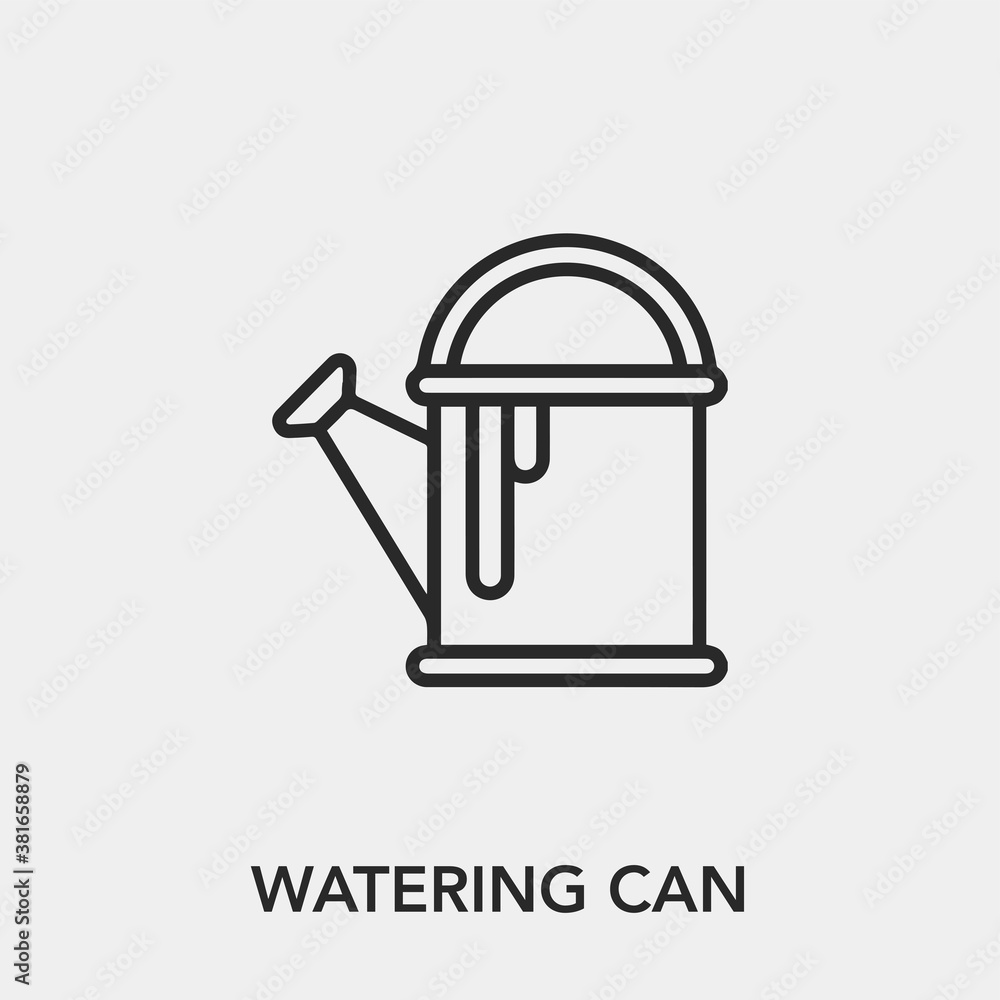 Poster watering can icon vector. linear style sign for mobile concept and web design. watering can symbol i