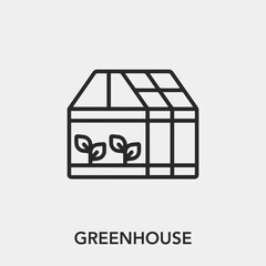 greenhouse icon vector. Linear style sign for mobile concept and web design. greenhouse symbol illustration. Pixel vector graphics - Vector.	