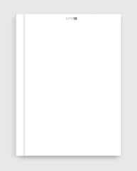 Blank magazine template cover on gray background with soft shadows. Vector.