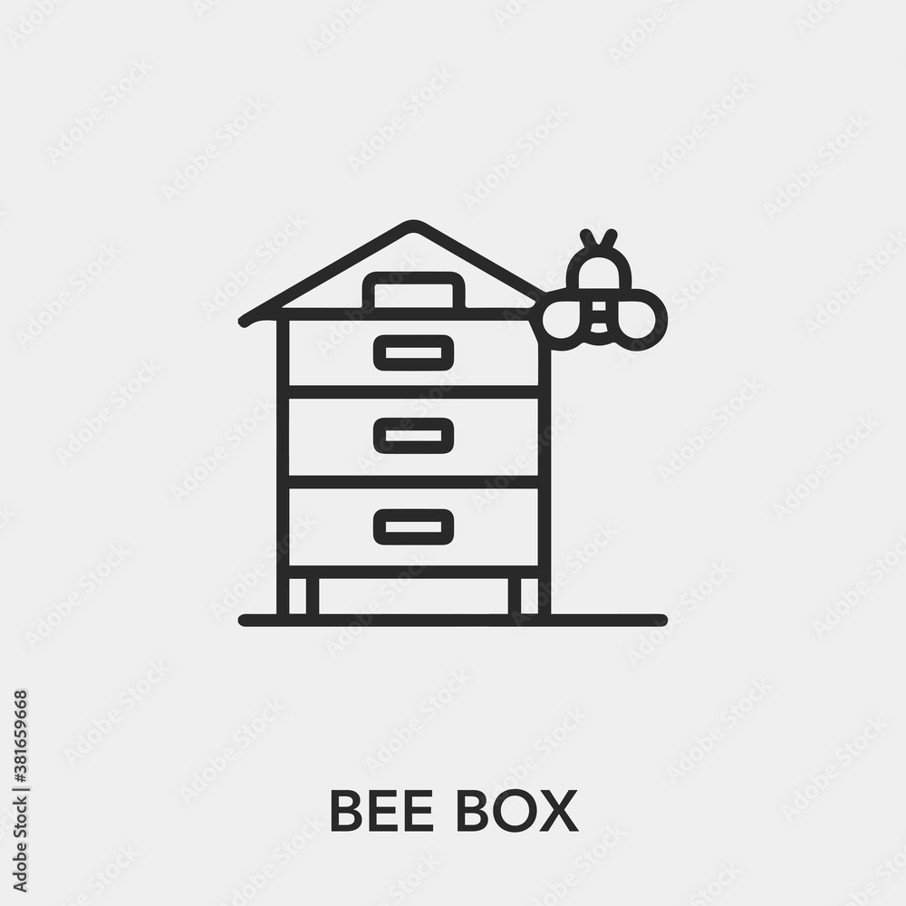 Poster bee box icon vector. linear style sign for mobile concept and web design. bee box symbol illustratio