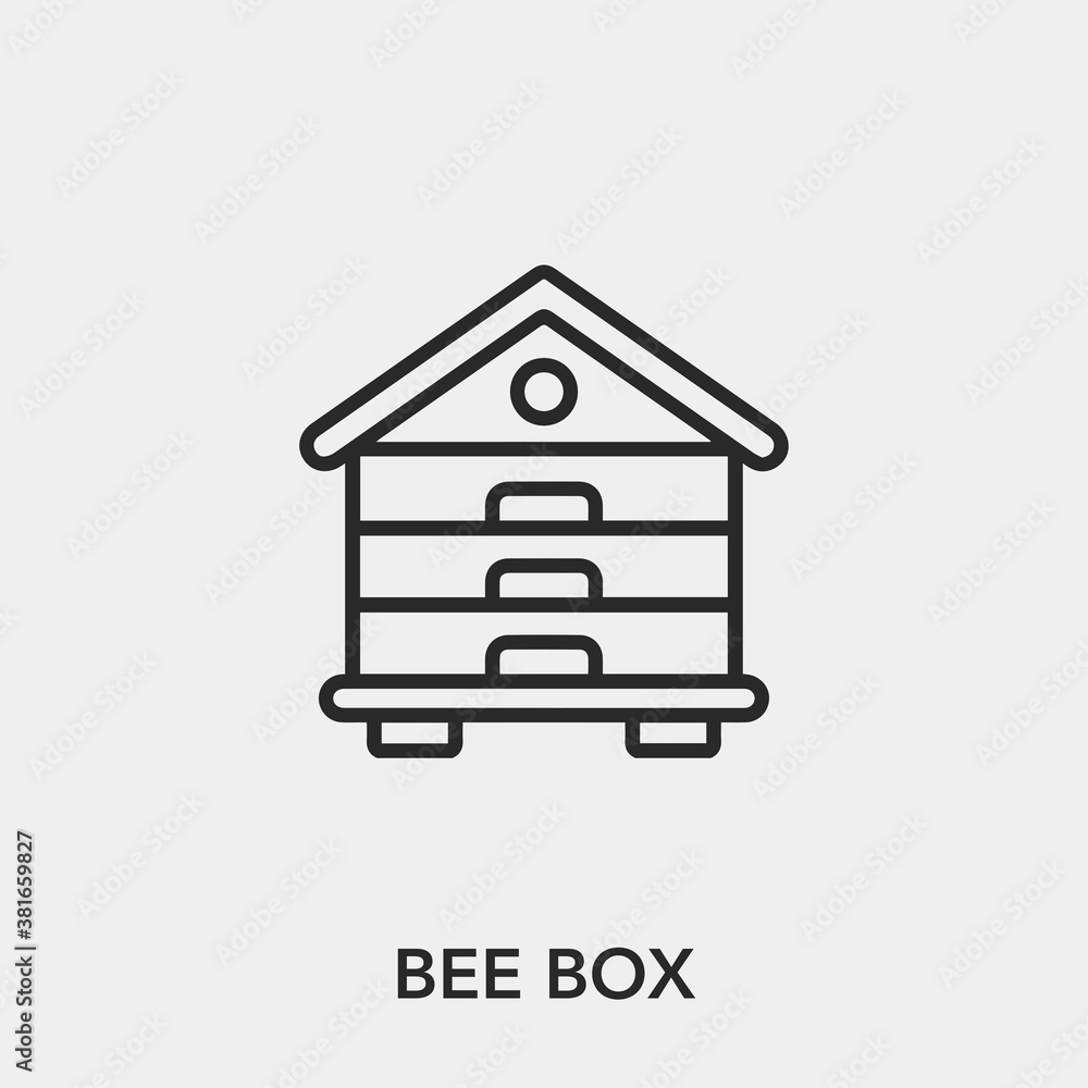 Poster bee box icon vector. linear style sign for mobile concept and web design. bee box symbol illustratio