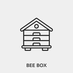 bee box icon vector. Linear style sign for mobile concept and web design. bee box symbol illustration. Pixel vector graphics - Vector.	
