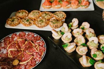 festive table with lots of food