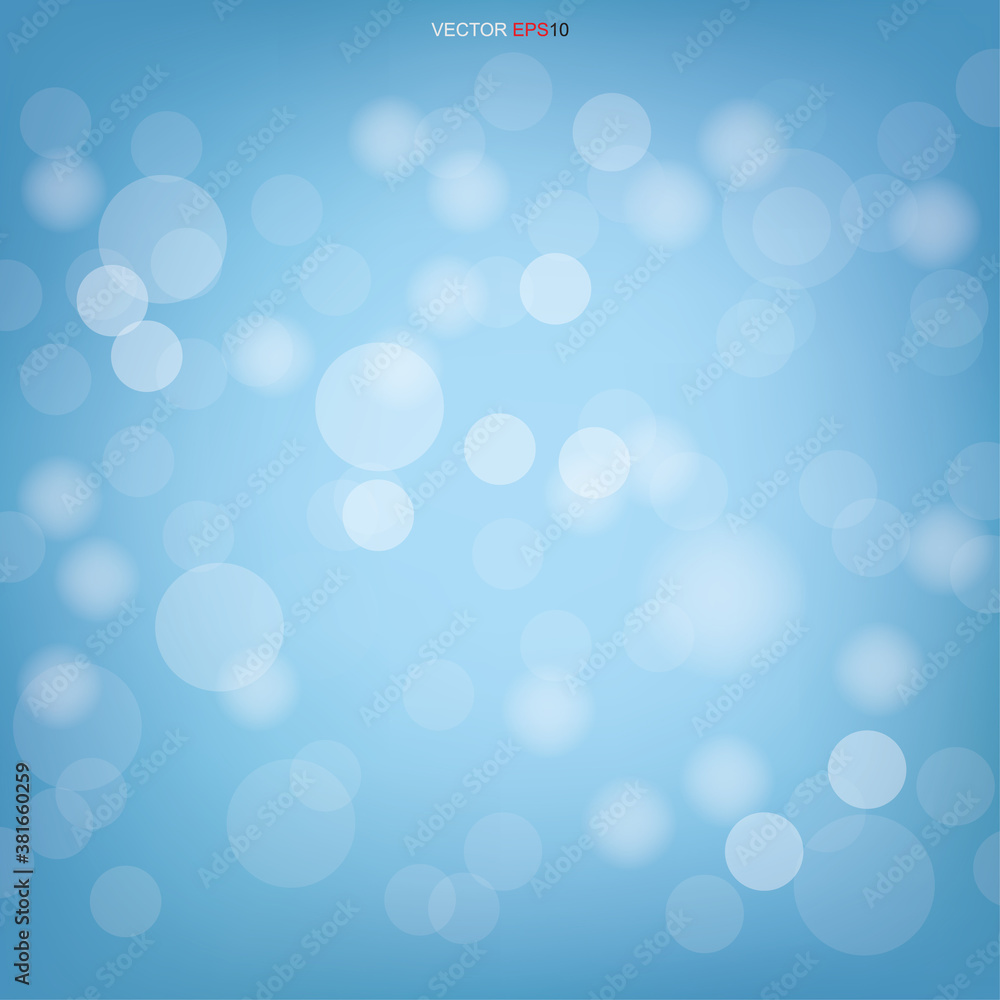 Poster blue bokeh. abstract light blurred bokeh for background. vector.