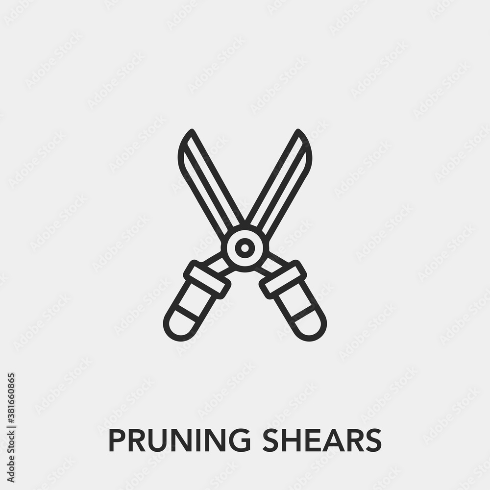 Poster pruning shears icon vector. linear style sign for mobile concept and web design. pruning shears symb