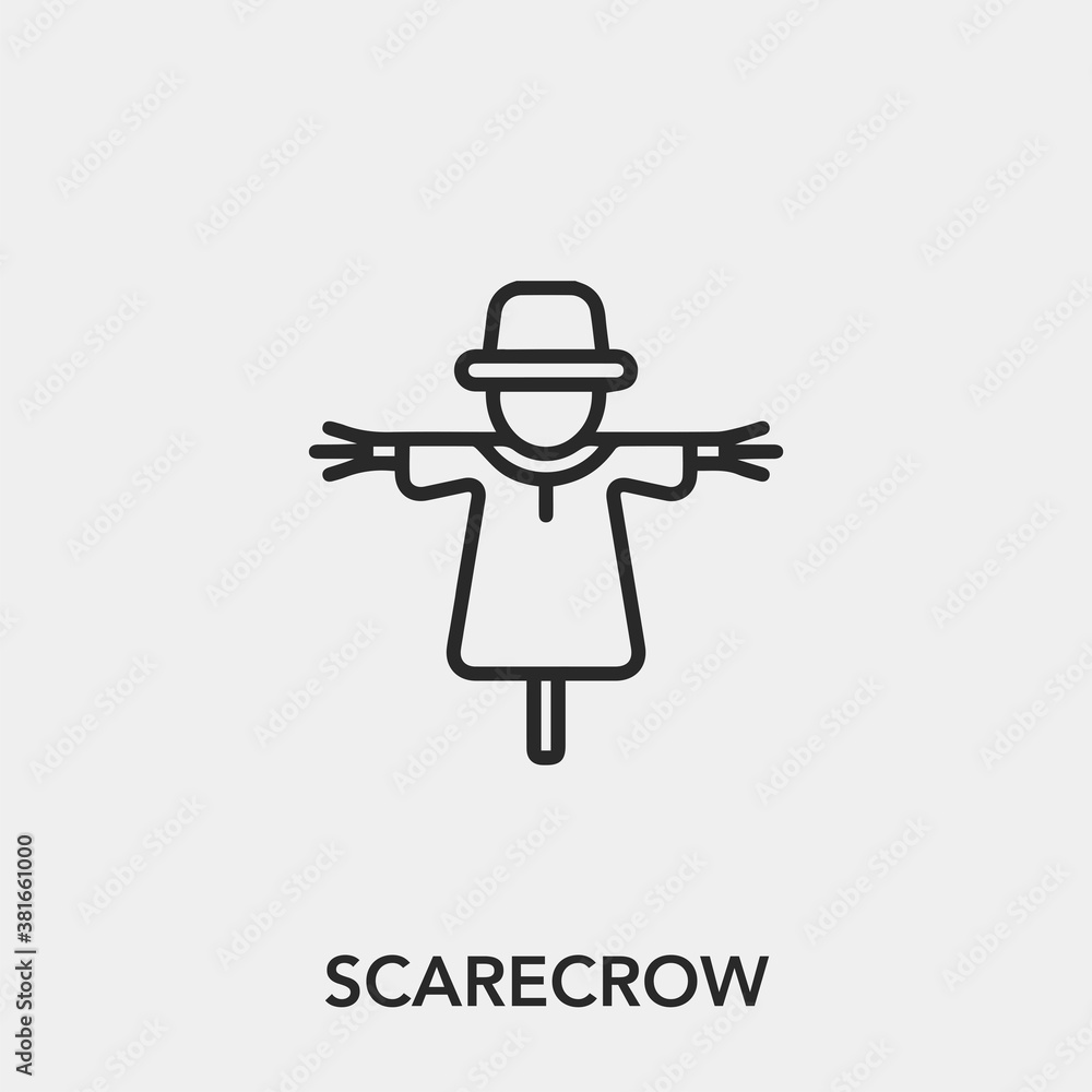 Poster scarecrow icon vector. linear style sign for mobile concept and web design. scarecrow symbol illustr