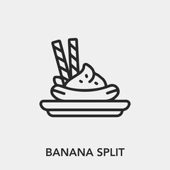 banana split icon vector. Linear style sign for mobile concept and web design. banana split symbol illustration. Pixel vector graphics - Vector.	