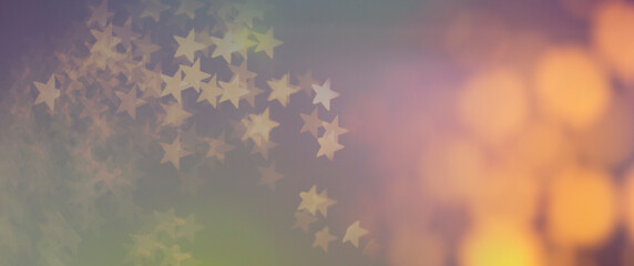 Obraz na płótnie Canvas Colorful abstract background banner with stars and bokeh