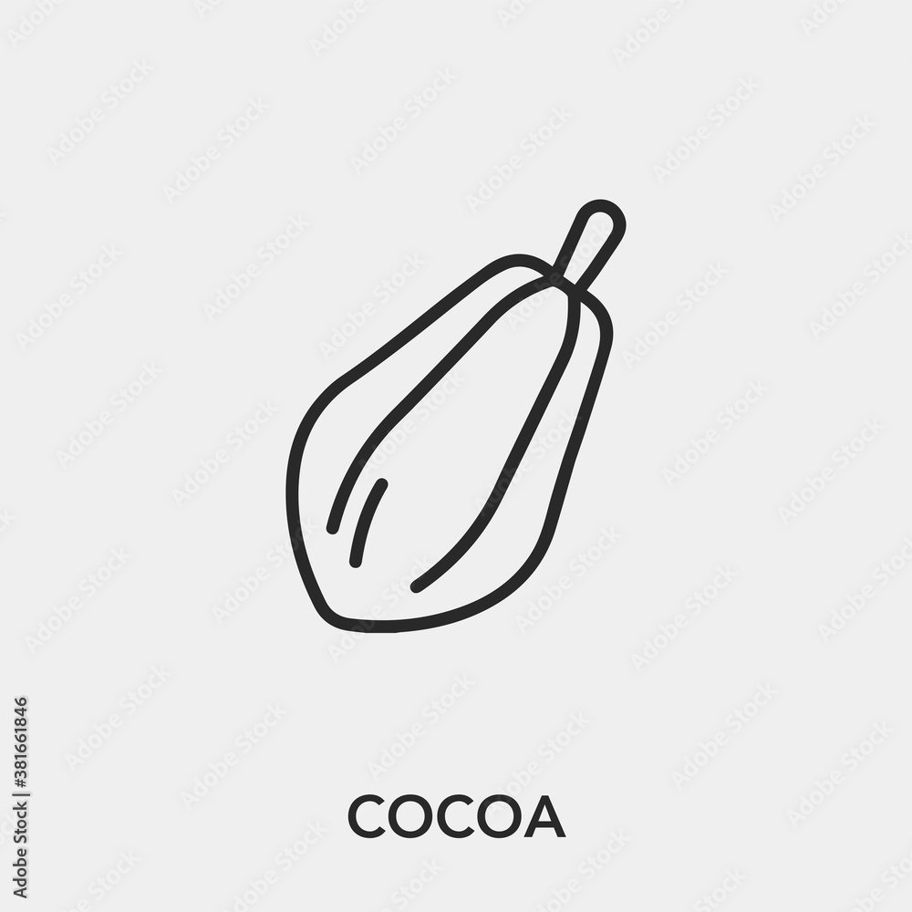 Poster cocoa icon vector. linear style sign for mobile concept and web design. cocoa symbol illustration. p