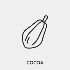 cocoa icon vector. Linear style sign for mobile concept and web design. cocoa symbol illustration. Pixel vector graphics - Vector.	