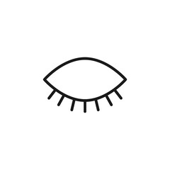 Close eye line icon isolated on white