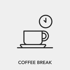 coffee break icon vector. Linear style sign for mobile concept and web design. coffee break symbol illustration. Pixel vector graphics - Vector.	