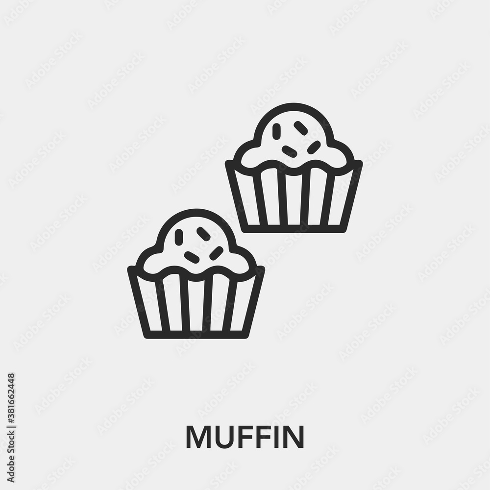 Poster muffin icon vector. linear style sign for mobile concept and web design. cupcake symbol illustration