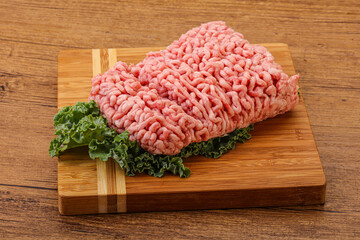 Raw pork minced meat for cooking